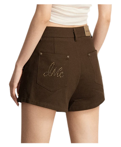 Rhinestone Cotton Summer Shorts