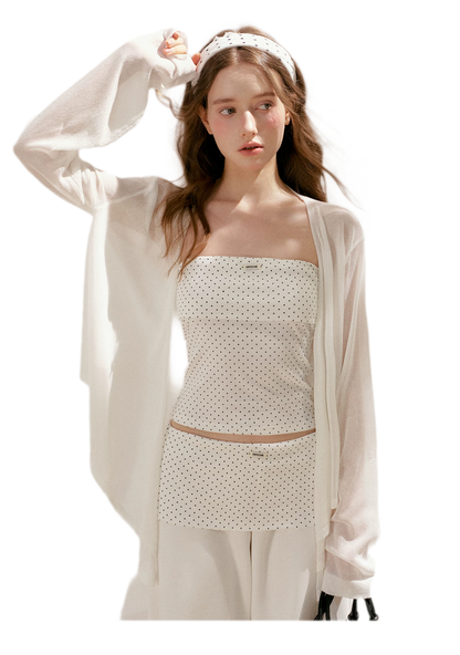 Airy Layered Short Knit Cardigan