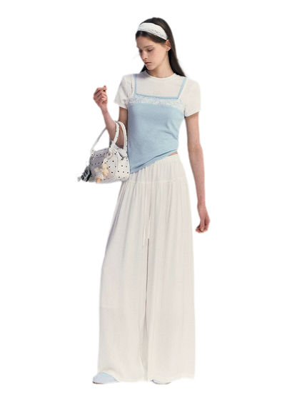 Lace Trim Layered Tee