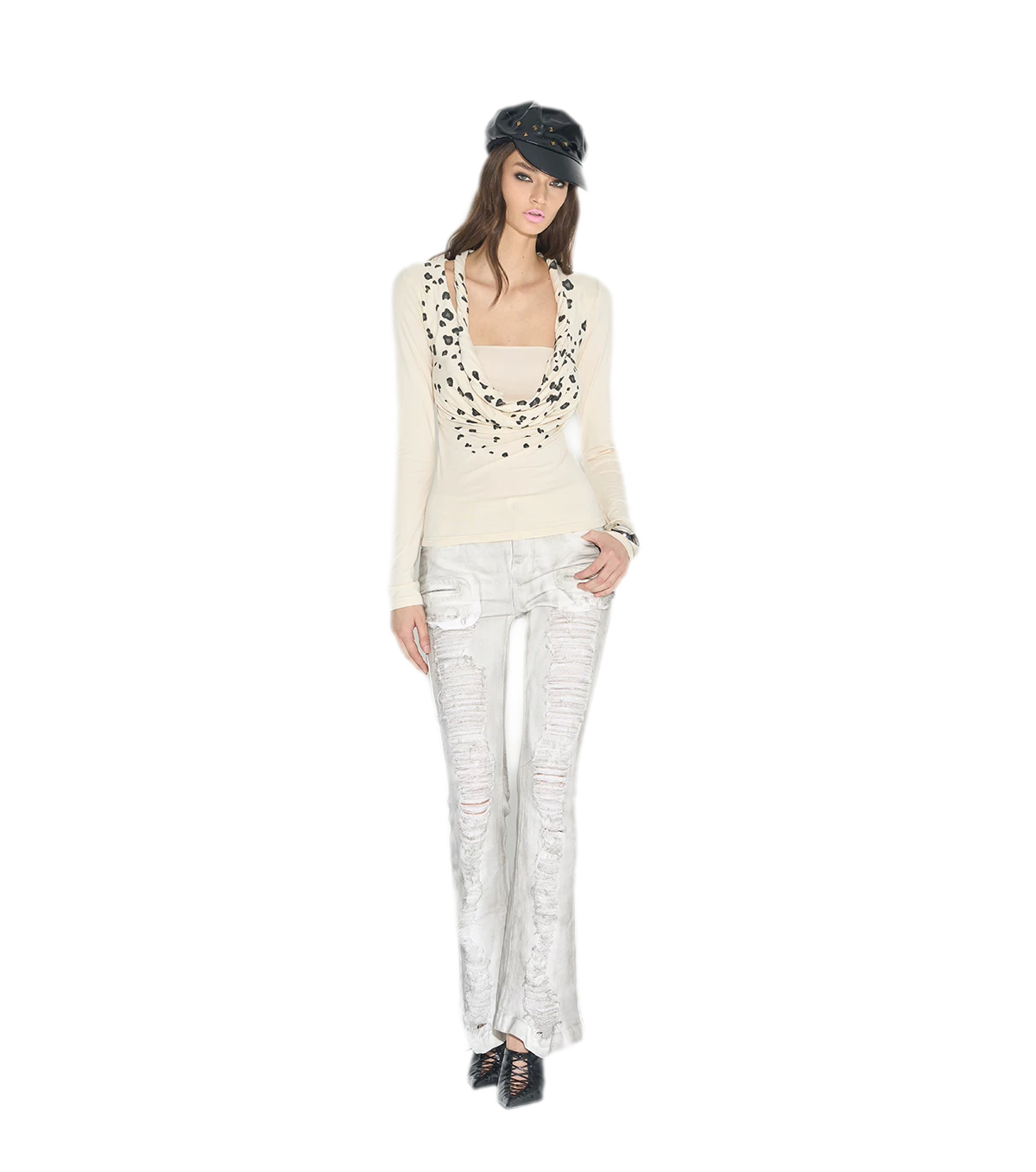 Leopard Twist V-Neck Top