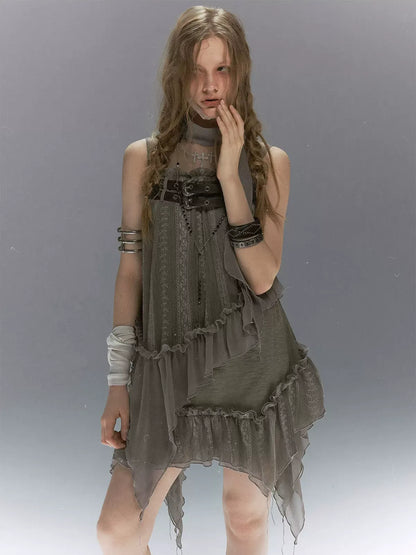 Lace Armor Mesh Dress