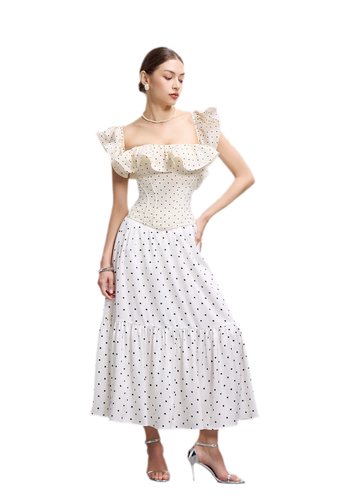 Polka Dot Ruffle Corset