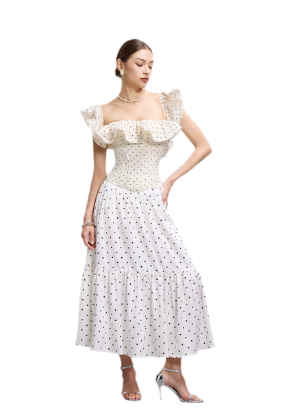 Polka Dot Ruffle Corset