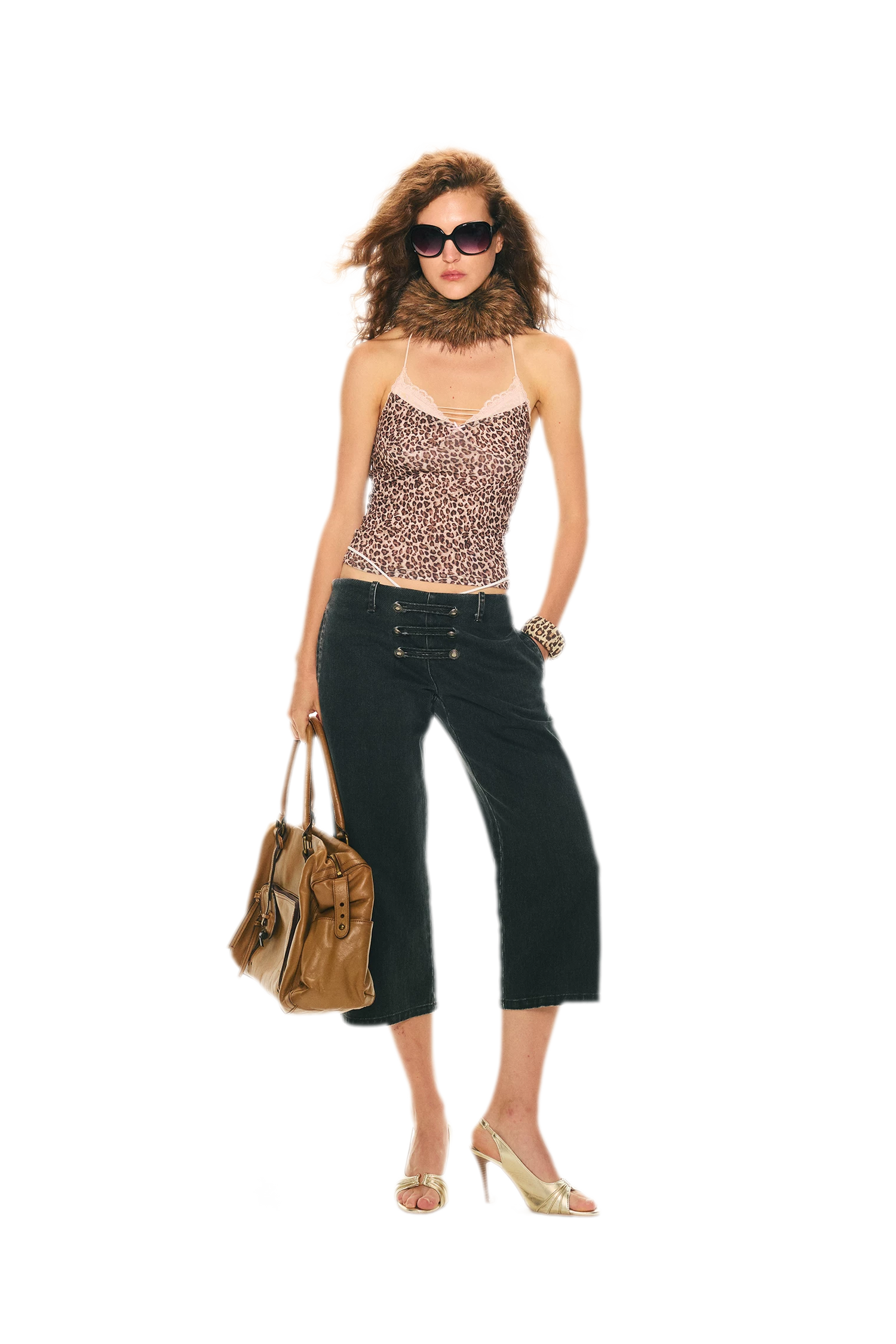 Retro Leopard Print Lace Camisole