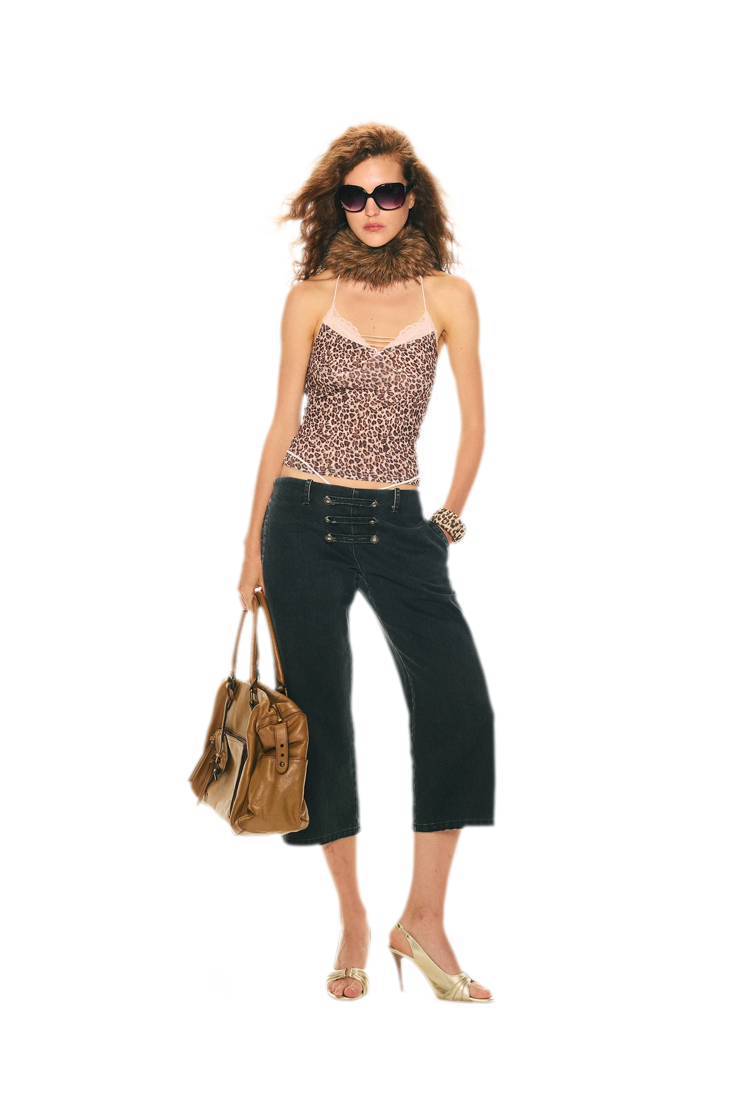 Retro Leopard Print Lace Camisole