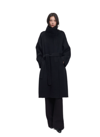 Double-Faced Wool Belted Coat