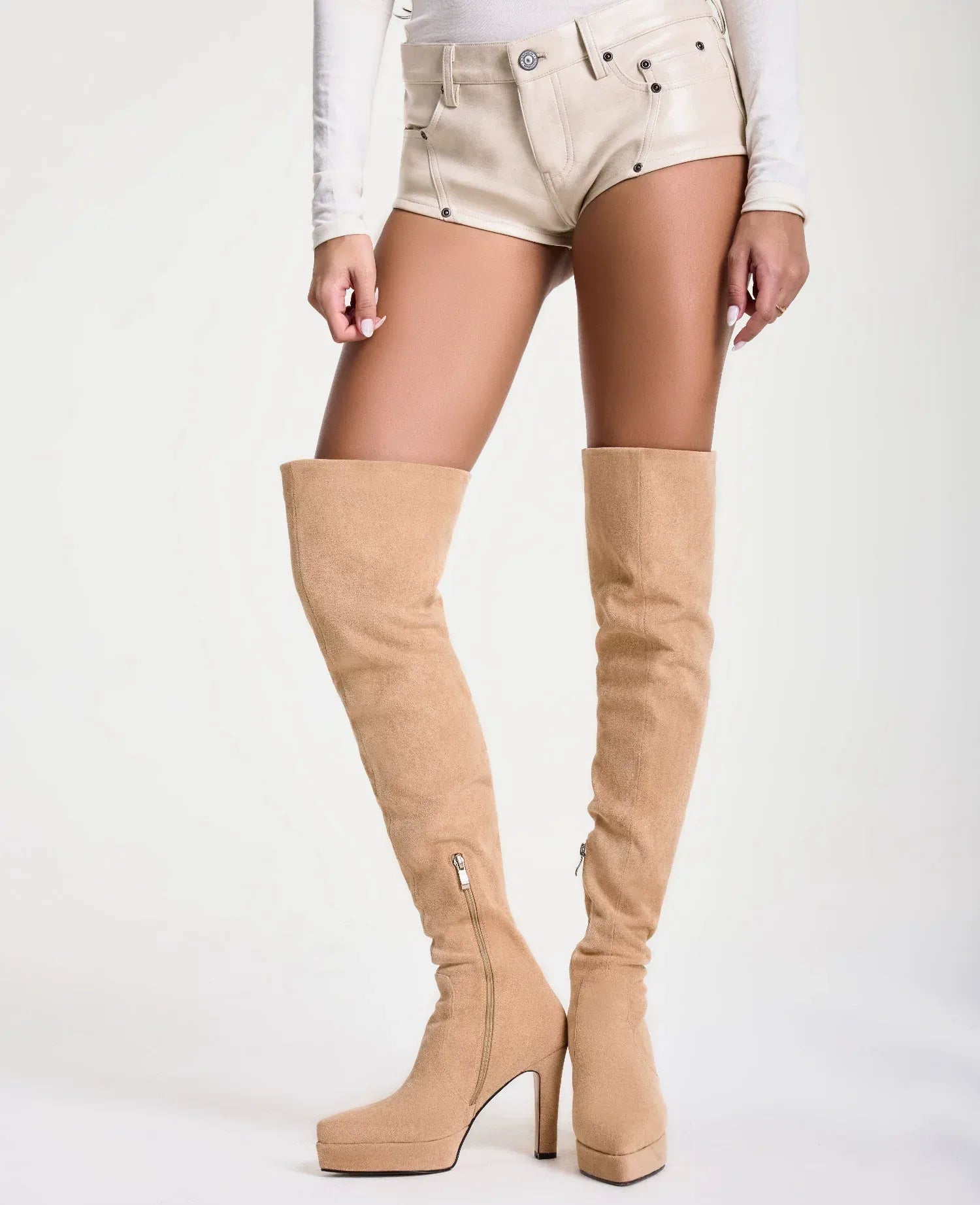 Suede Slouchy Over-Knee Boots