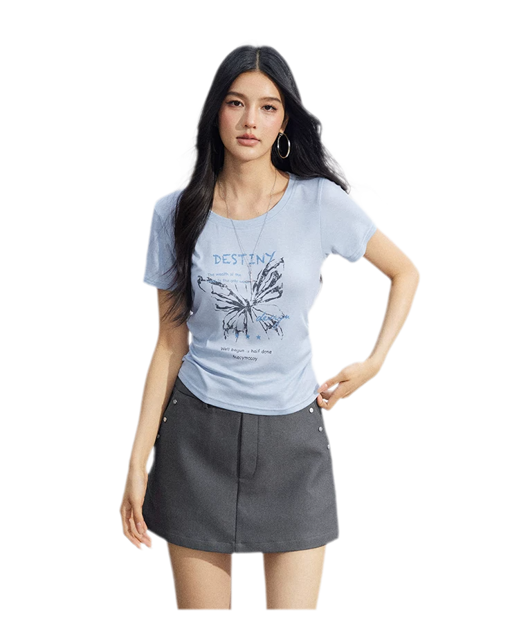 Butterfly Ruched Tee