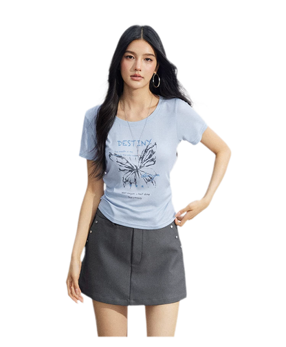 Butterfly Ruched Tee