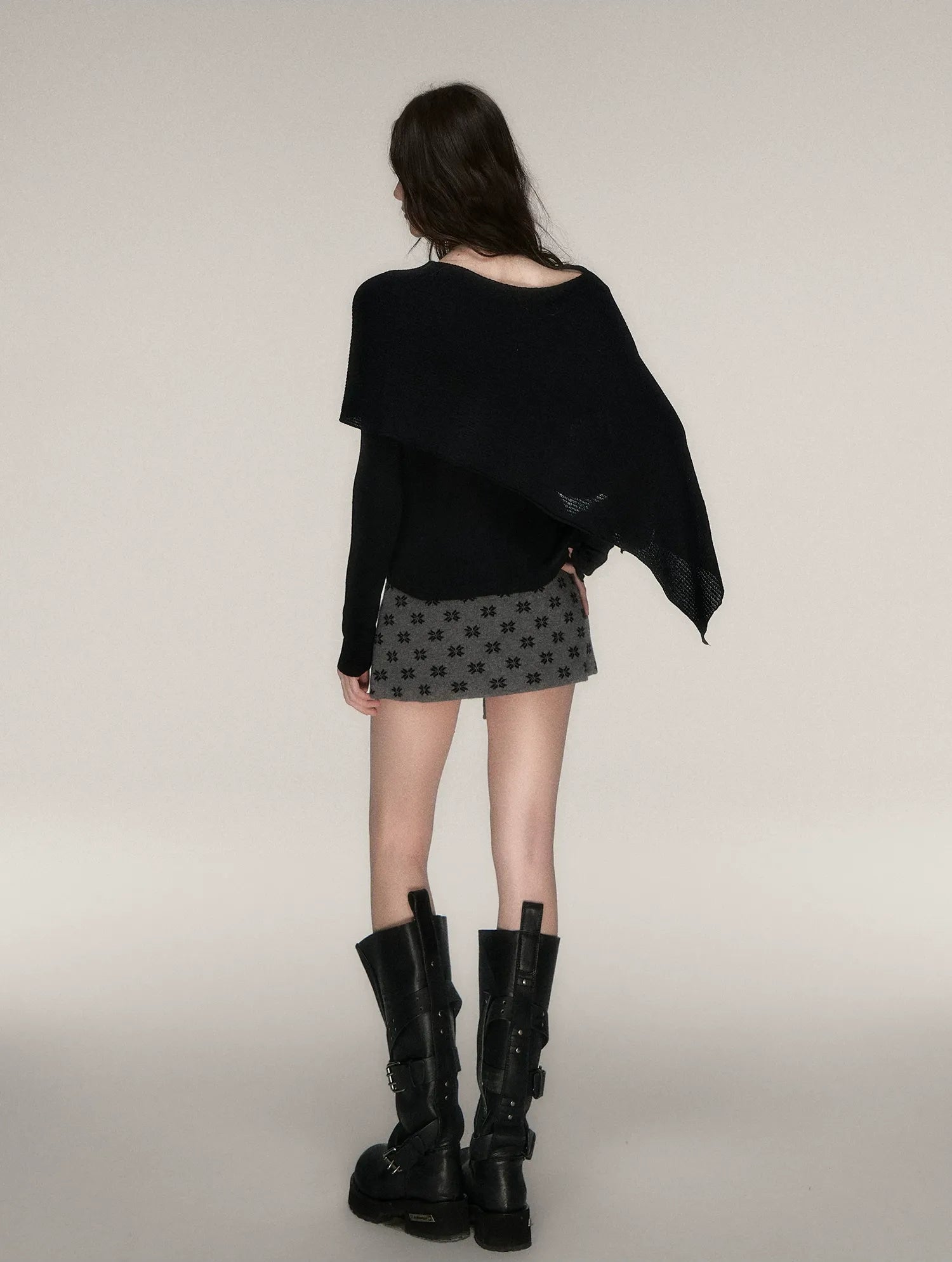Stretch Shawl Cape Sweater