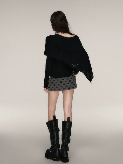 Stretch Shawl Cape Sweater