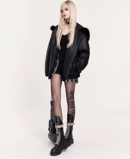 Gothic Letter Black Tights