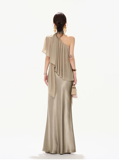 Elegant Loose Chiffon Halter Neck Top