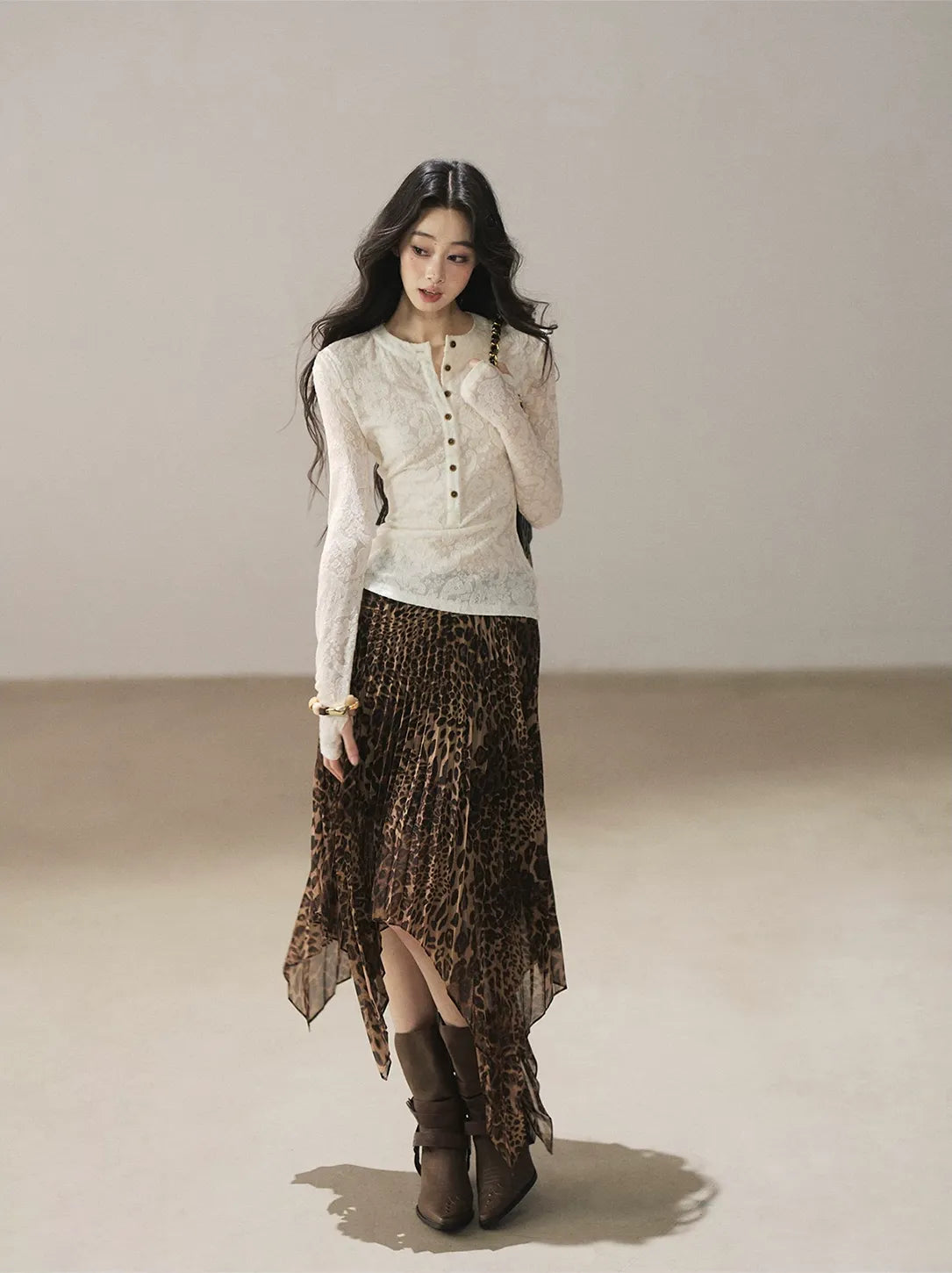 Paisley Jacquard Cropped Wool Top