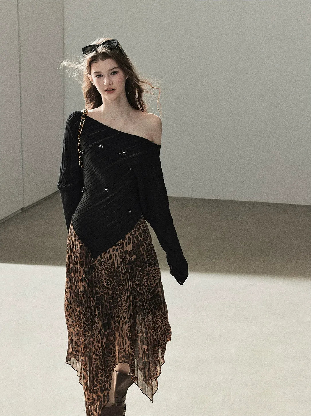 Asymmetric Cutout Relaxed Knit Top