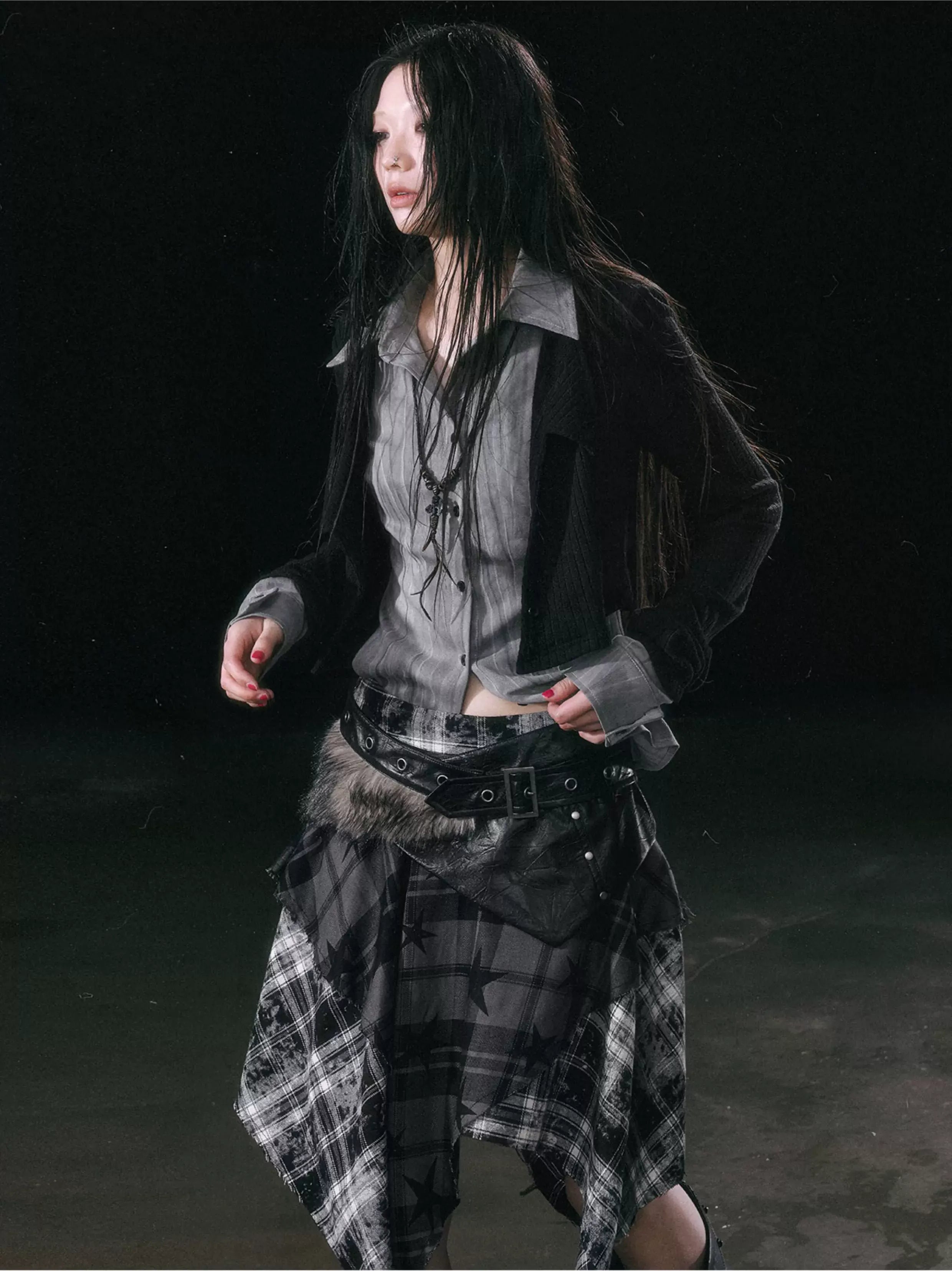 Faux Layered Patchwork Shirt