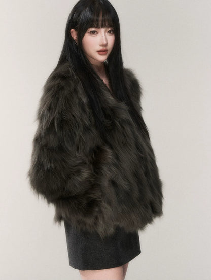Crown-Grade Fox Fur Jacket