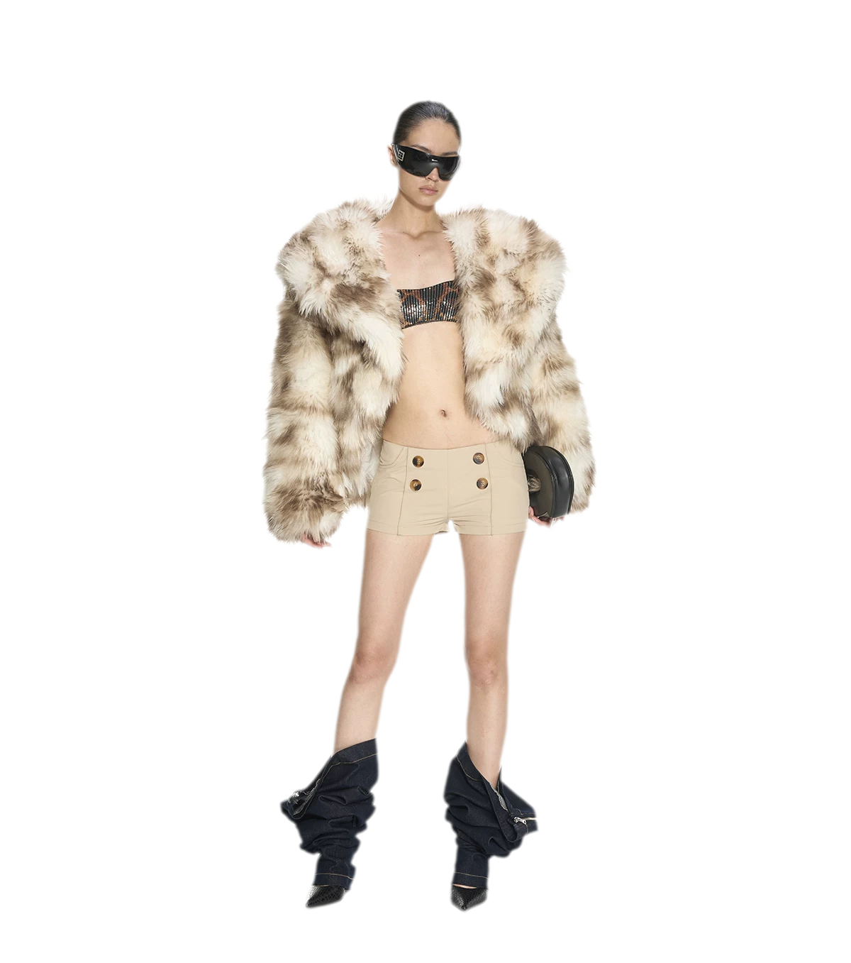 Gradient Leopard Faux Fur Coat
