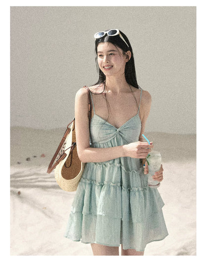"Mossy Stone Steps" Summer Beach Camisole Dress
