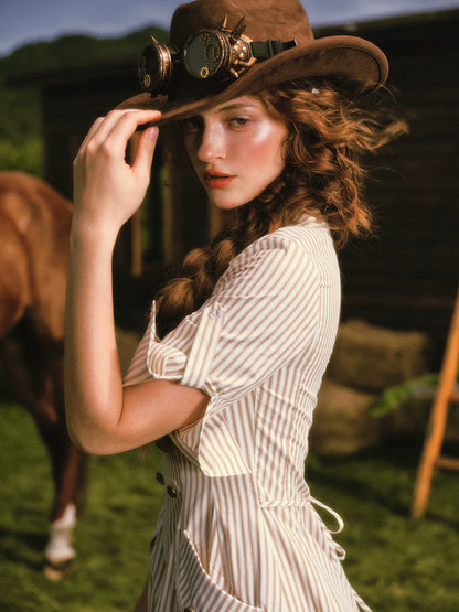 Yarn-Dyed Striped Shirt Dress