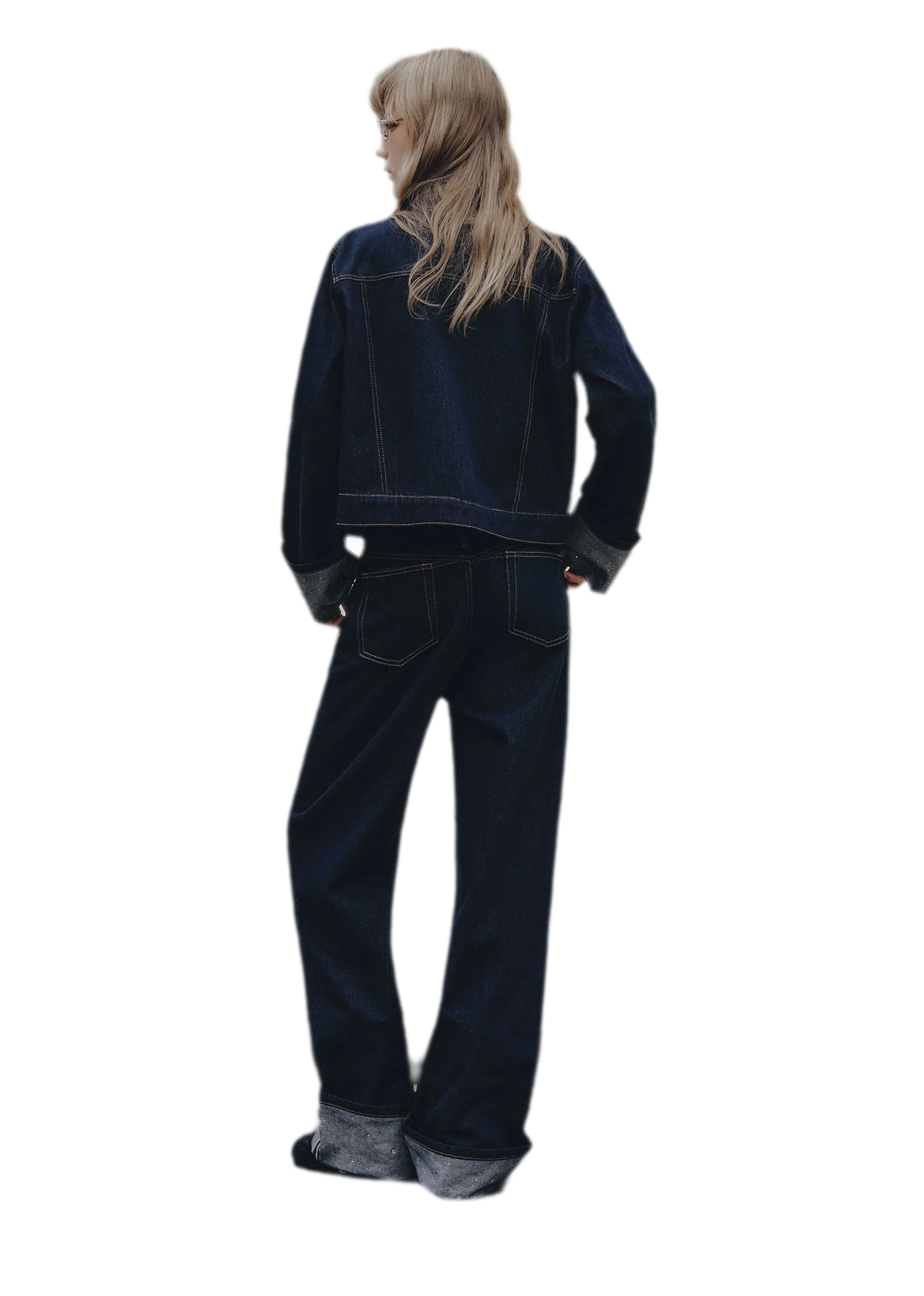 Studded Cropped Denim Set