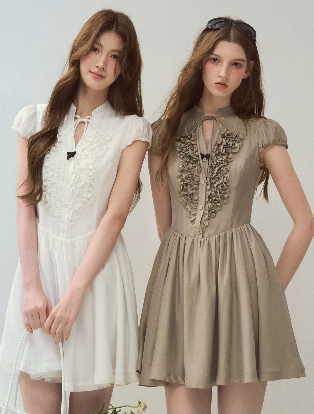 Acetate Ruffle Midi Dress