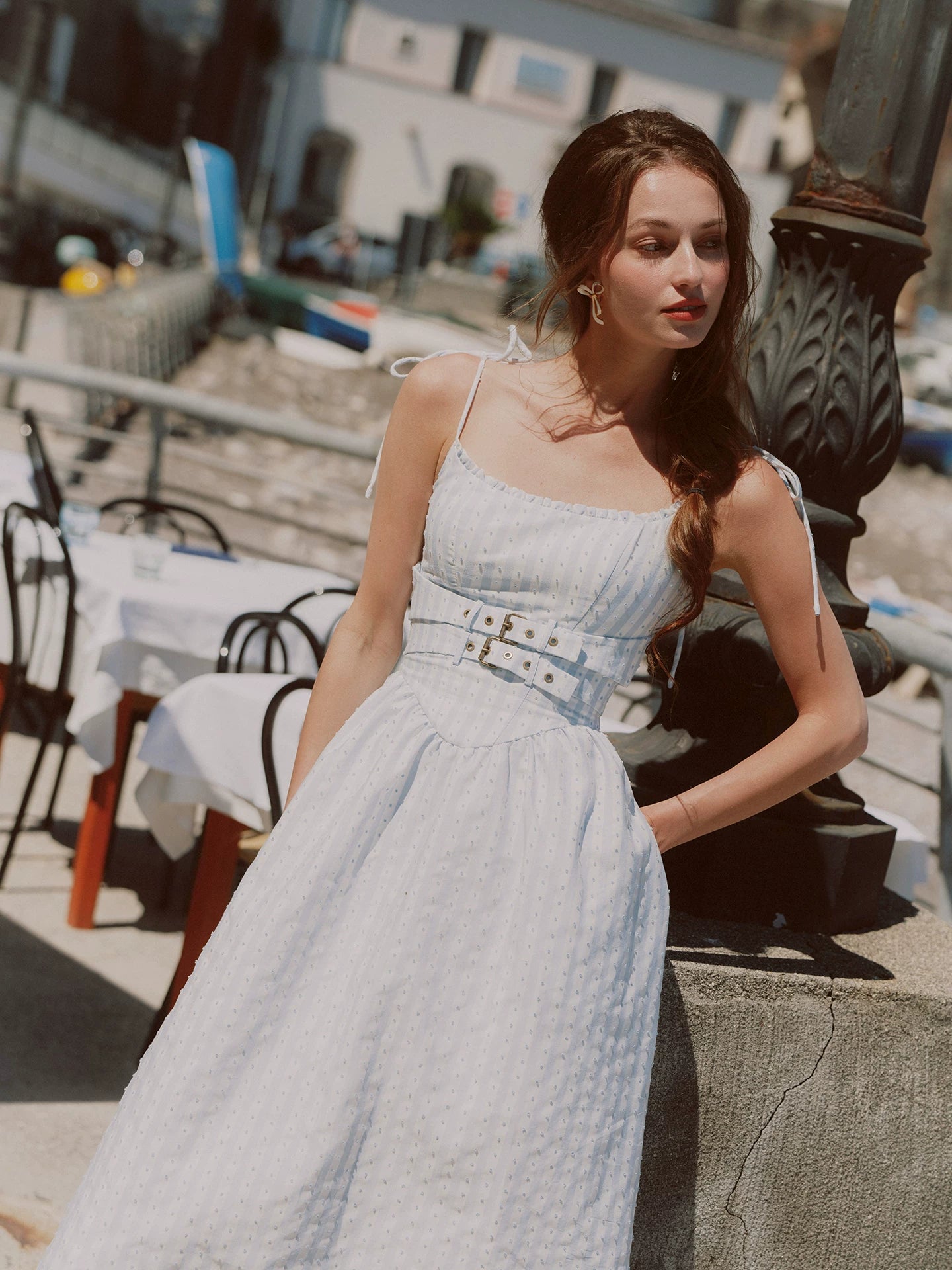 Striped Jacquard A-Line Dress