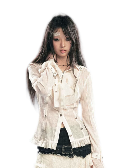 Gothic Ruffled Chiffon Shirt