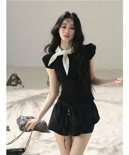 Layered Pleated Skort
