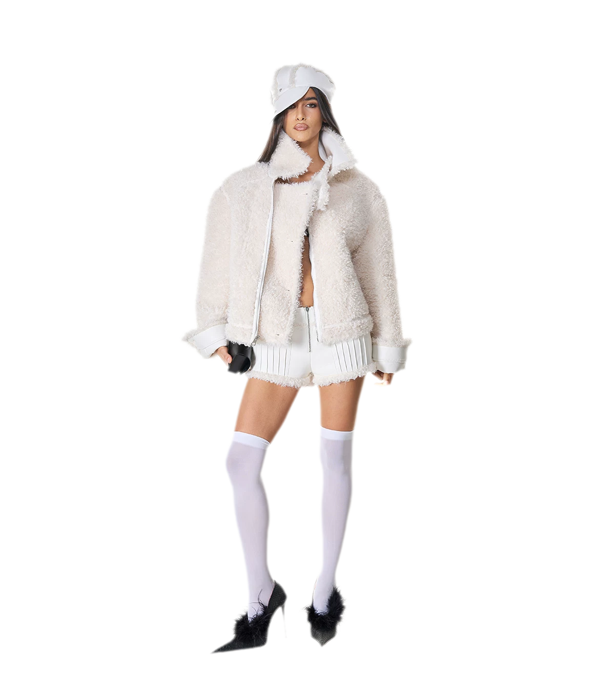 Reversible Fur Leather Cropped Jacket