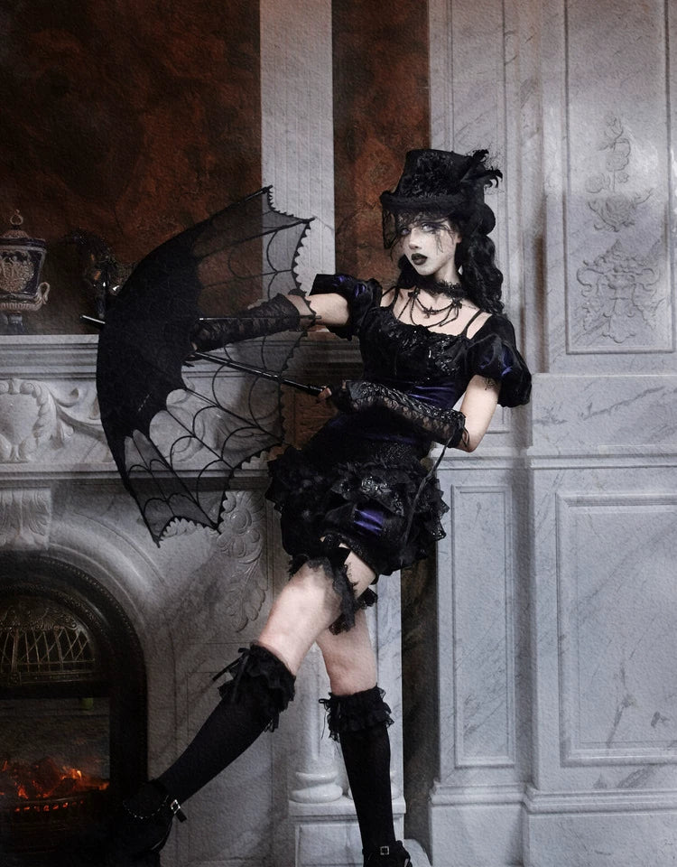 Velvet Lace Gothic Pumpkin Pants