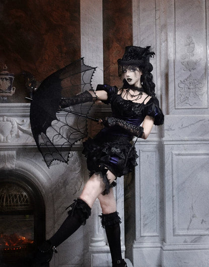 Velvet Lace Gothic Pumpkin Pants
