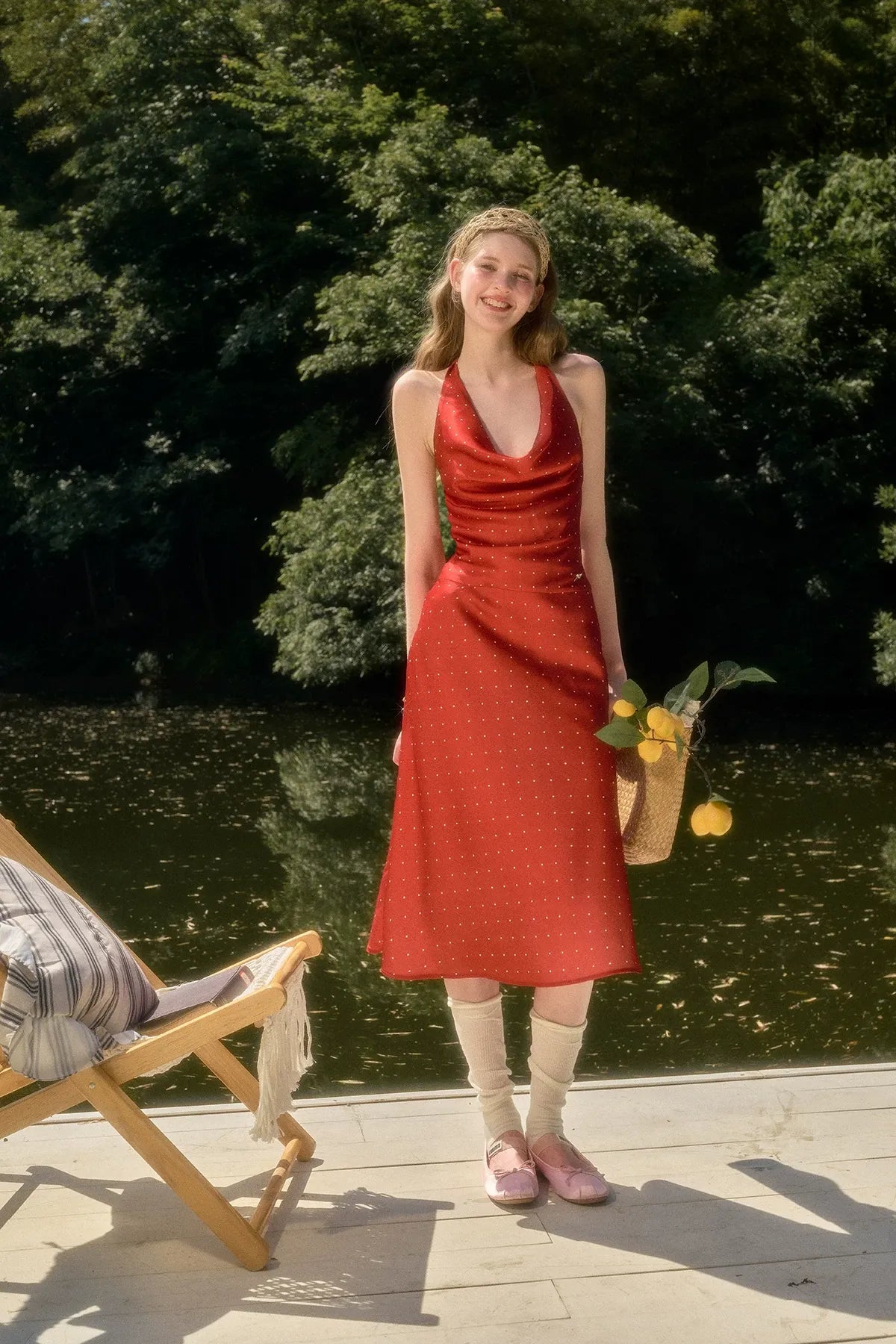 Satin Polka Dot Dress