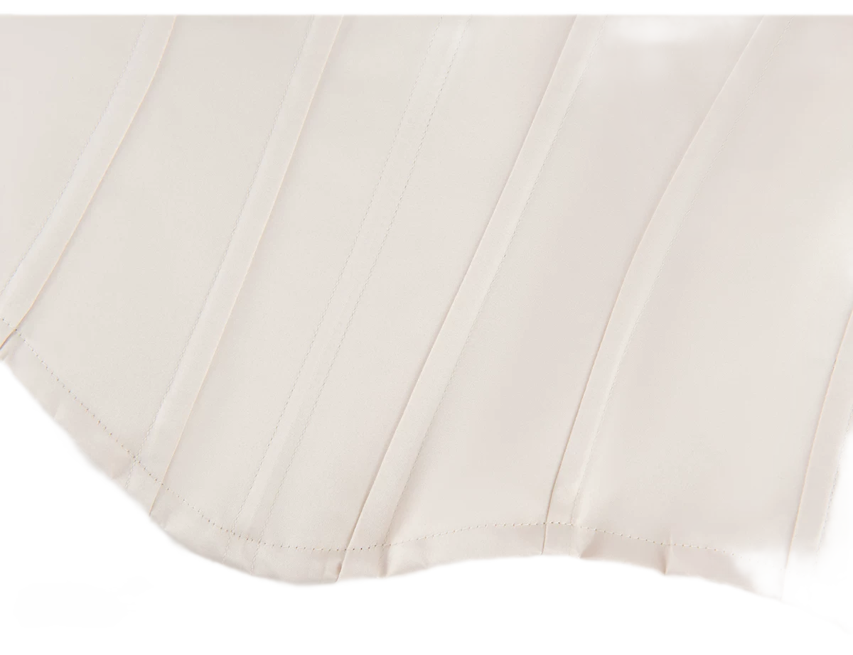 Fishbone Ruffle Chiffon Bustier Top