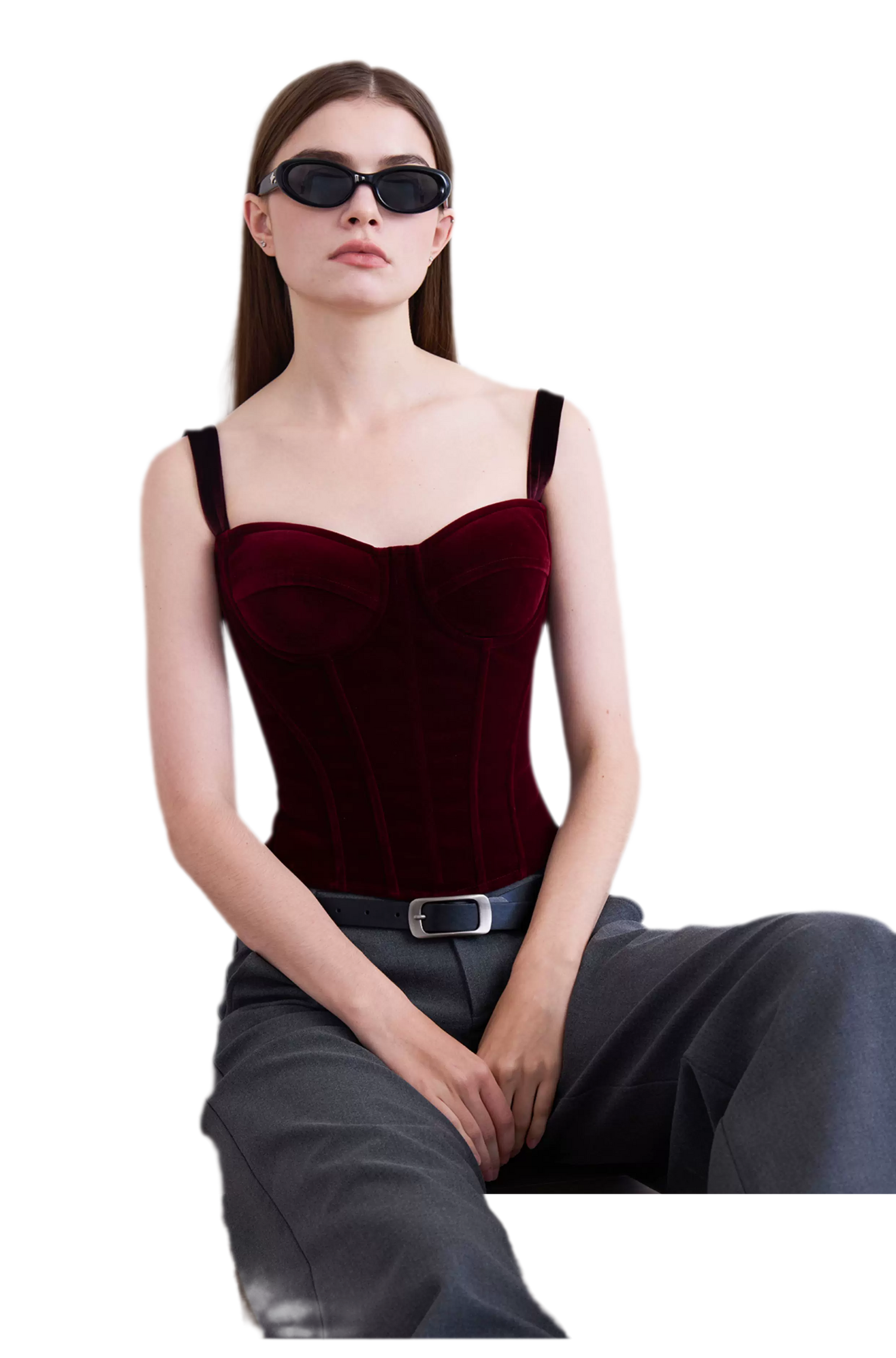Velvet Boned Corset Top
