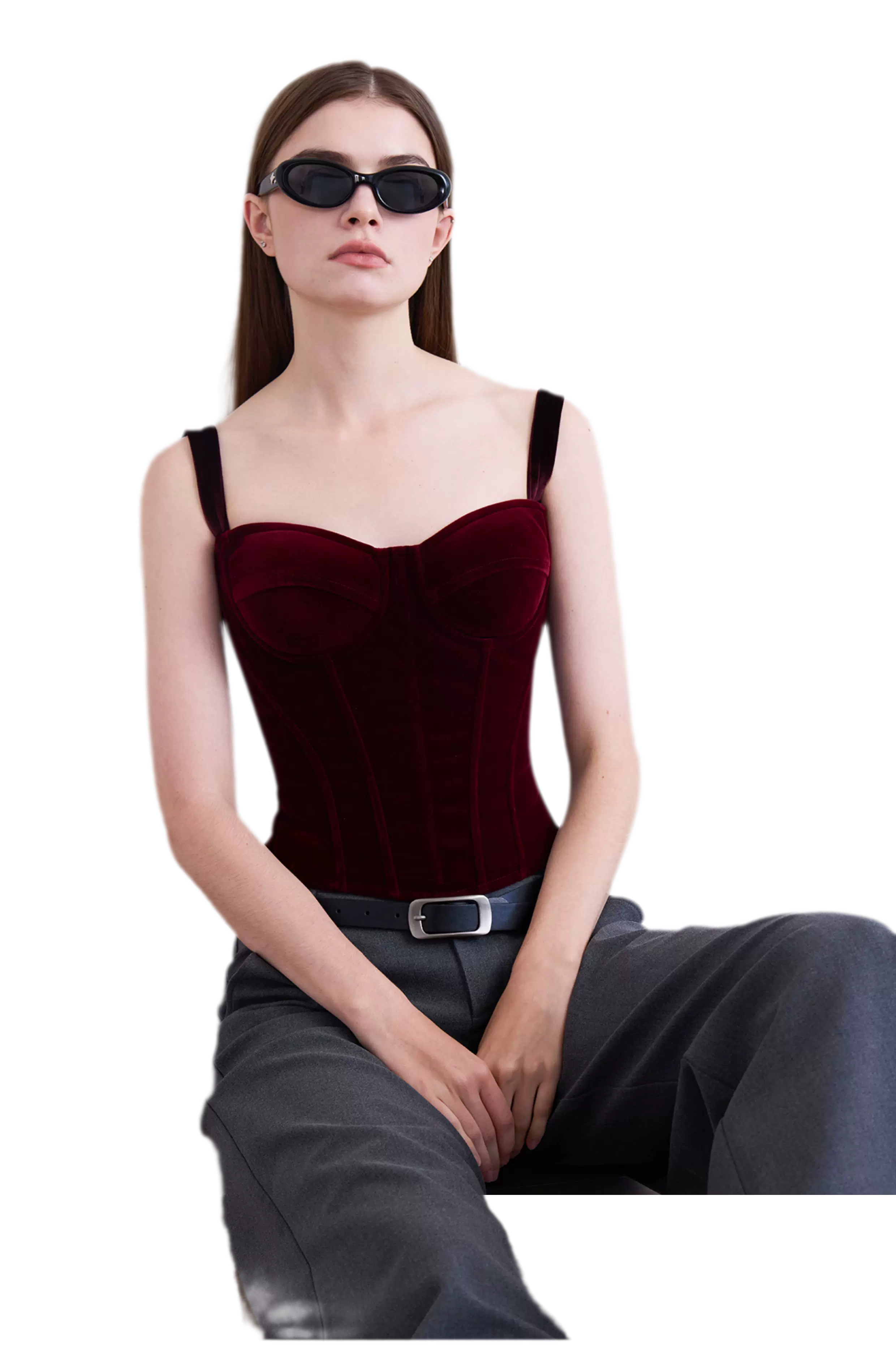 Velvet Boned Corset Top