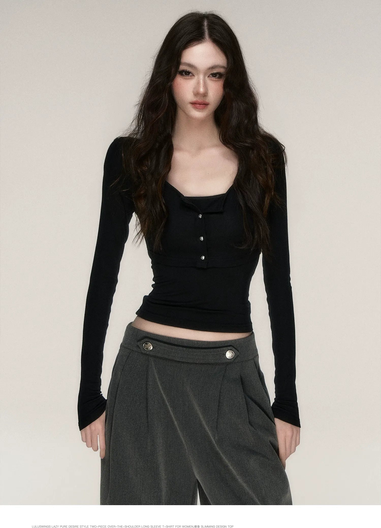 Soft Fitted Layered Top Set