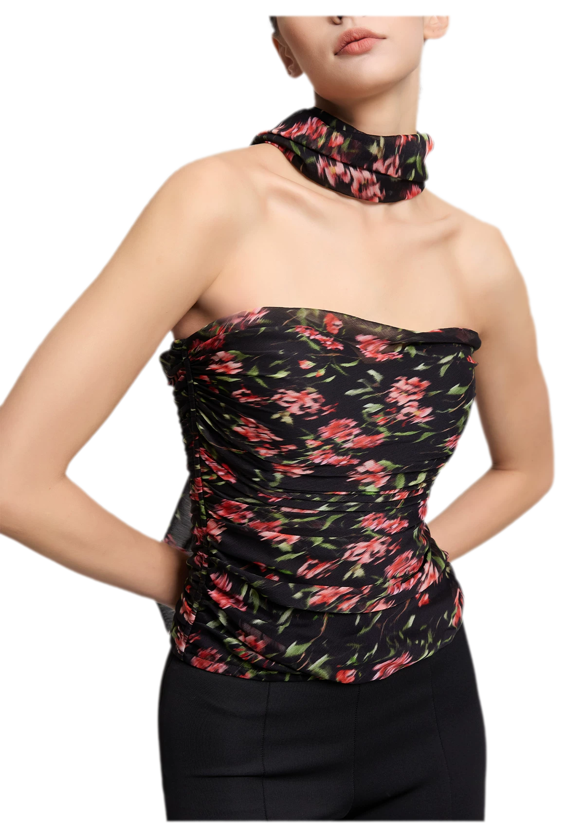 Ruched Strapless Bustier Top