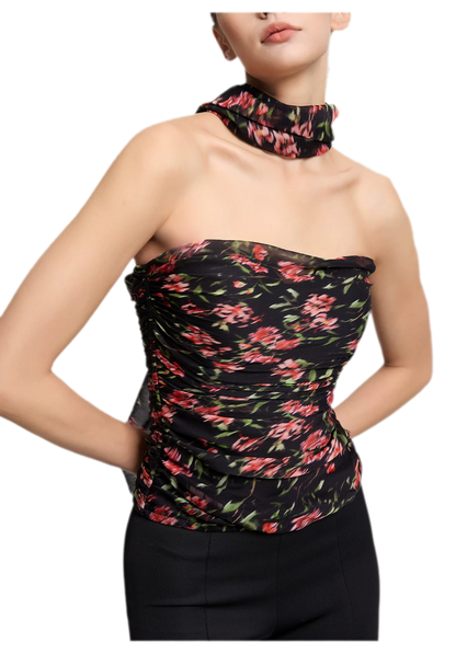 Ruched Strapless Bustier Top