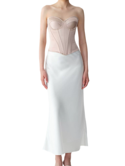Velvet Bow Satin Corset