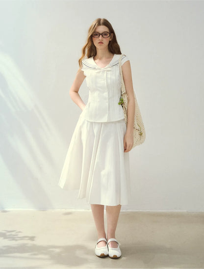 Sailor Collar Skirt Set