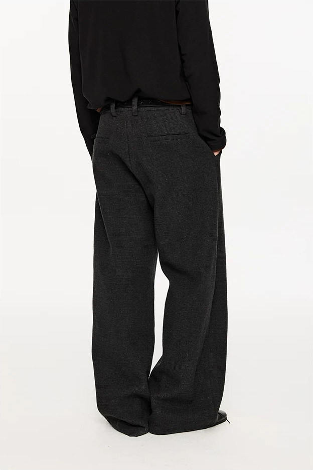 500G Houndstooth Pleated Wide-Leg Pants