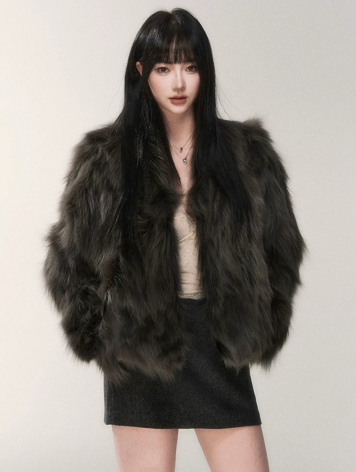 Crown-Grade Fox Fur Jacket