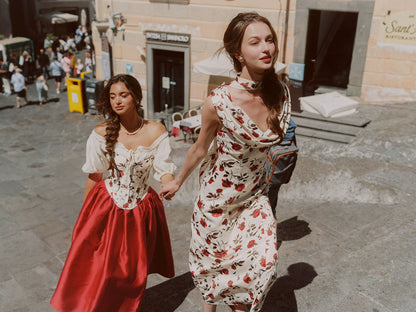 Floral Draped Maxi Dress