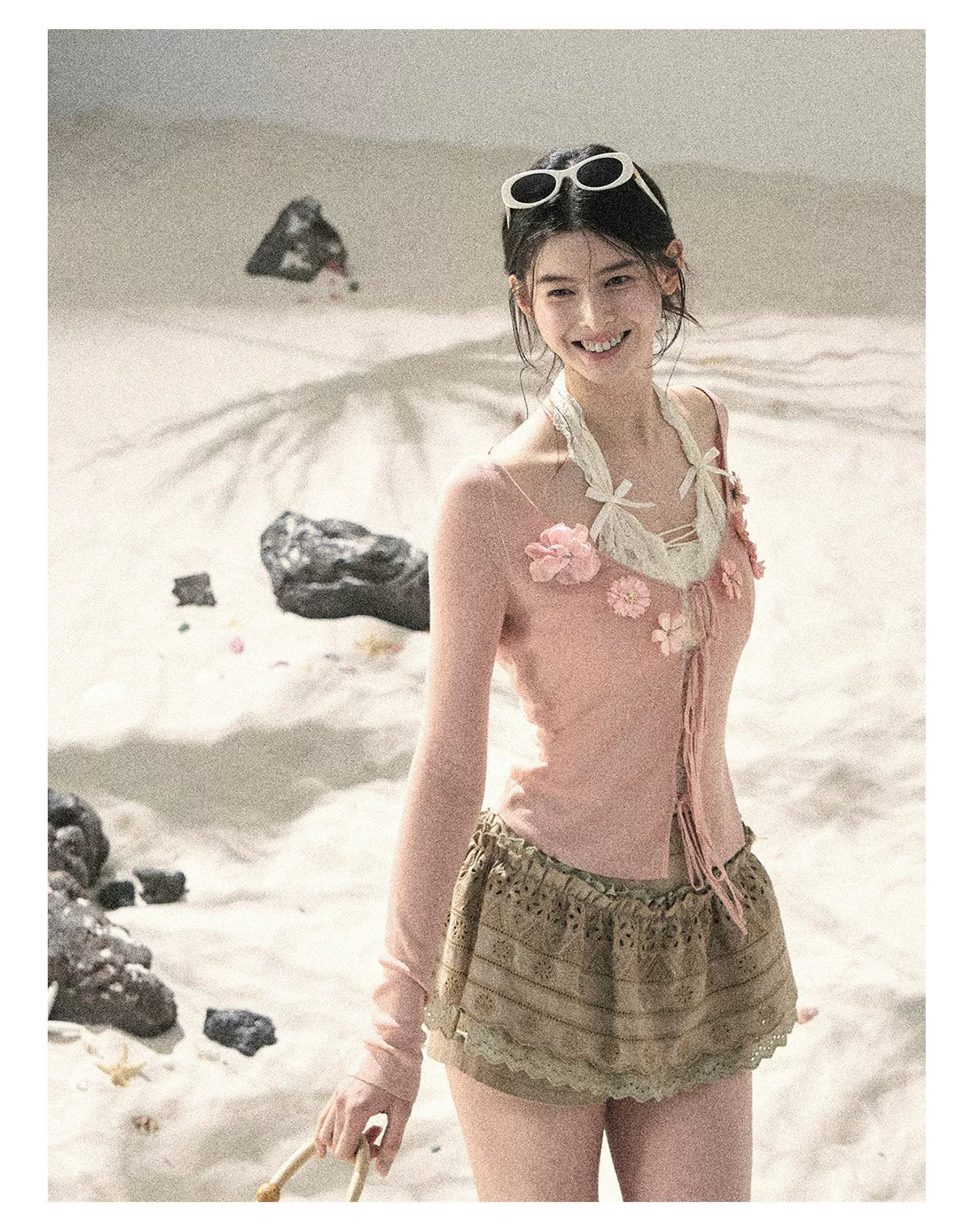 "Private Petals" French-style Sun Protection Cardigan