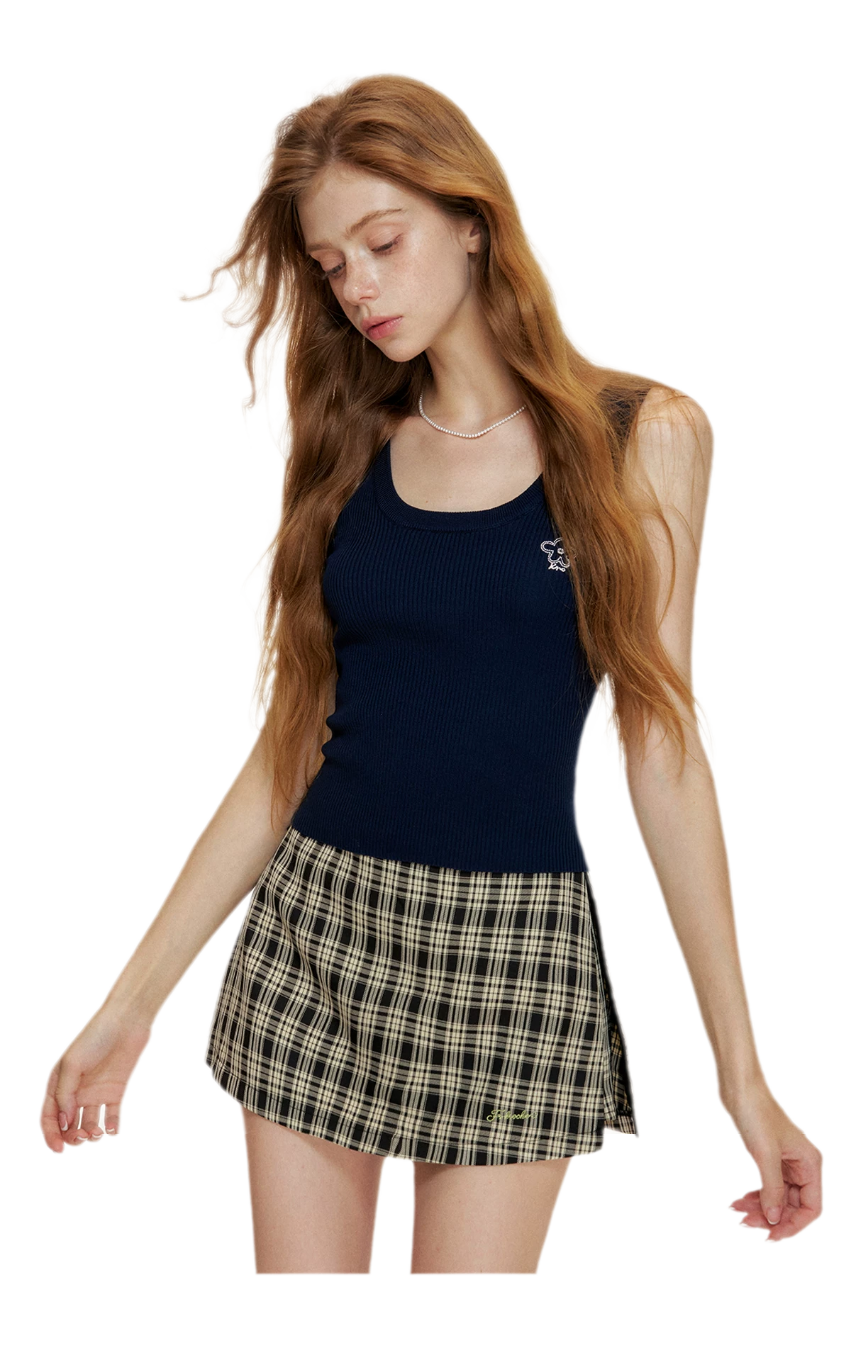 Soft Tencel Navy Shawl Tank