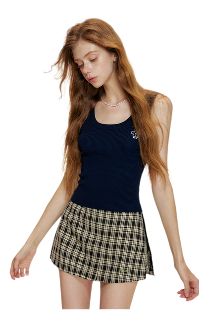 Soft Tencel Navy Shawl Tank