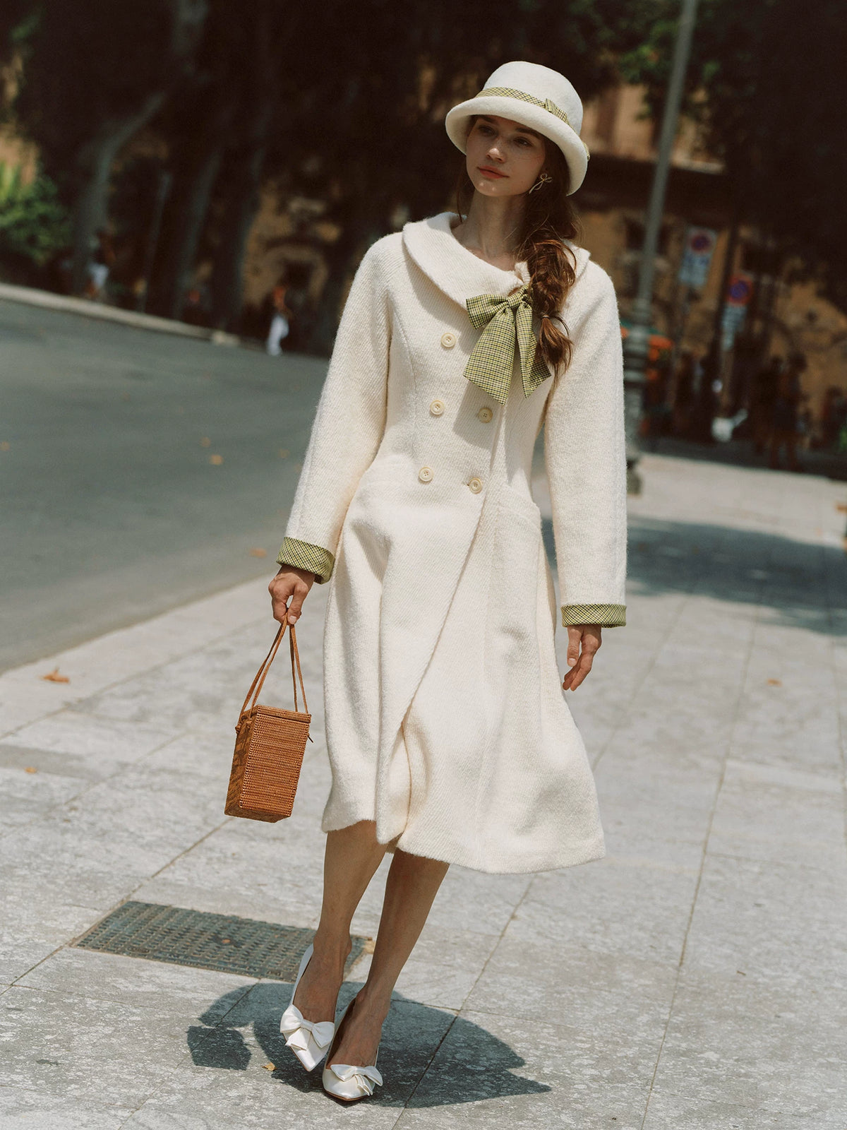 Twill Wool A-Line Coat