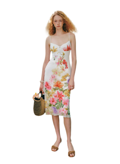 Hand-Painted Floral Camisole Dress