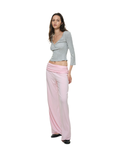 Crossfront Ribbed V-Neck Top